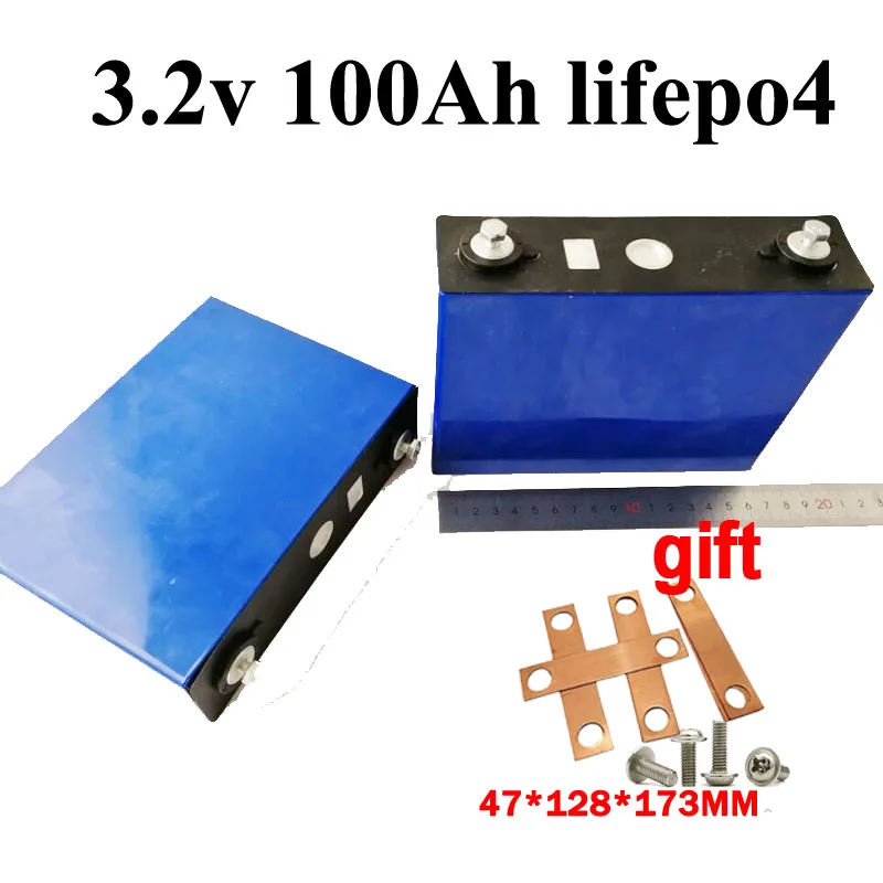 4 шт. 3.2в 100ач lifepo4 батарея литиевая для diy 12В 24В 300ач четырехколесный автомобильный