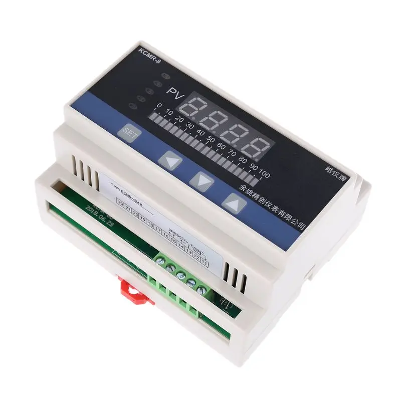 4-20mA DC input din type water liquid level pressure controller with 4 ways relay and DC24V voltage output liquid level meter