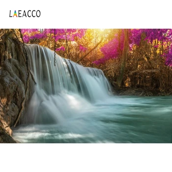 

Laeacco Autumn Landscape Photophone Fall Scenery Forest Trees Waterfall Portrait Photography Backdrops Photographic Backgrounds
