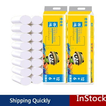 

Hot 18Rolls Super Soft 4 Ply Toilet Paper Kitchen Napkin Paper Skin Friendly Natural Wood Pulp Bathroom Tissue Health Care Tools