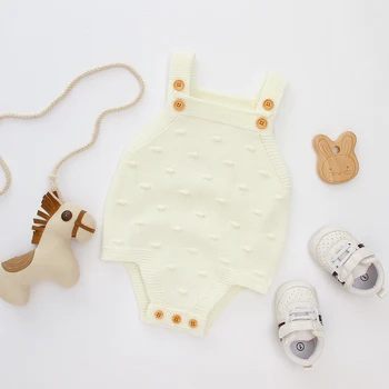 

Newborn Baby Bodysuits Sleeveless Infant Bebes Jumpsuits Clothes Spring Autumn Solid Knitted Toddler Kids Body Tops 0-18M Outfit