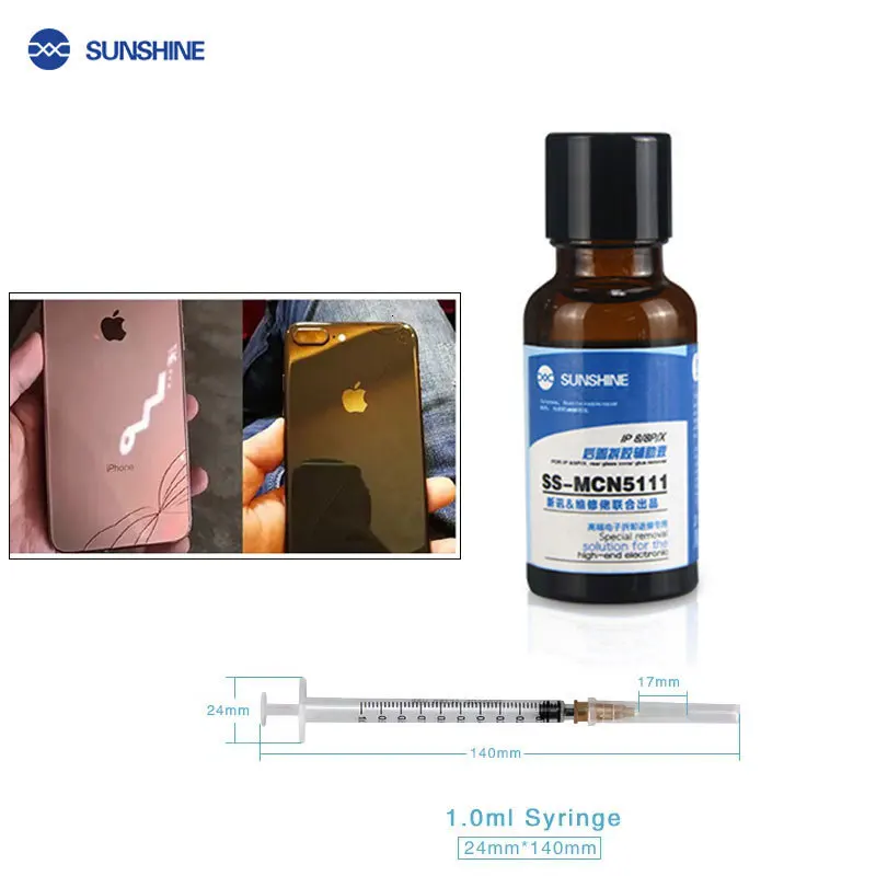

SS-MCN5111 20ML/bottle Back cover disassembly auxiliary liquid for iPhone 8/8P/X Glass Glue Remover mobile phone repair
