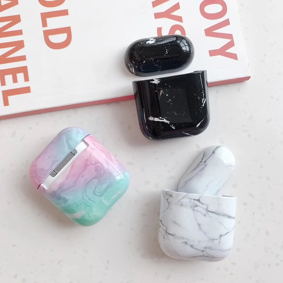 Чехол для Airpods 2, чехол для наушников с мрамором, Роскошный Жесткий Чехол для наушников, чехол для наушников, аксессуары для Apple Air Pods, зарядная коробка