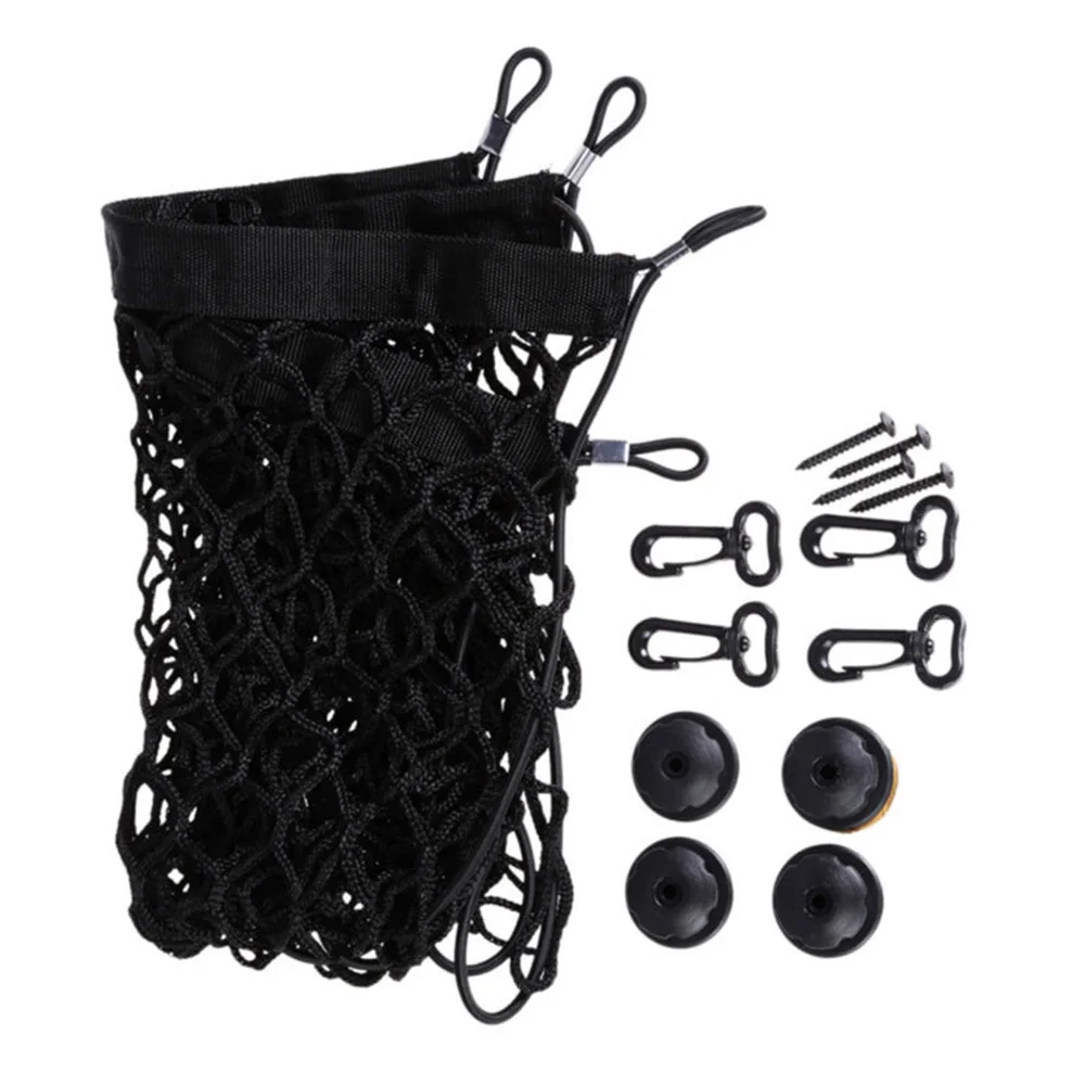 

1 Set Black Car Rear Trunk Boot Floor Cargo Net Elastic Mesh Storage Fixed Top