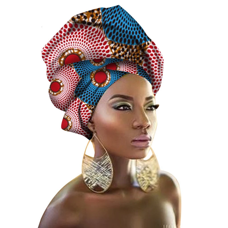 Модный принт тюрбан Африканский шарф повязка на голову женские аксессуары для волос девушки голова бандана традиционный богатый Базен