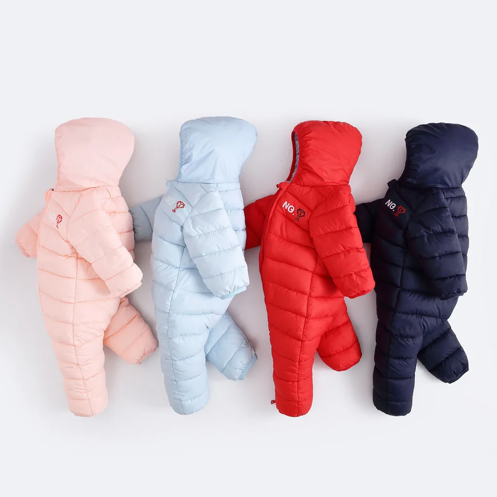 SAGACE Baby Romper Coat Winter Warm Thick Romper Jumpsuit Hooded Outfits Fashion Newborn Infant Baby Boy Zipper romper jackets