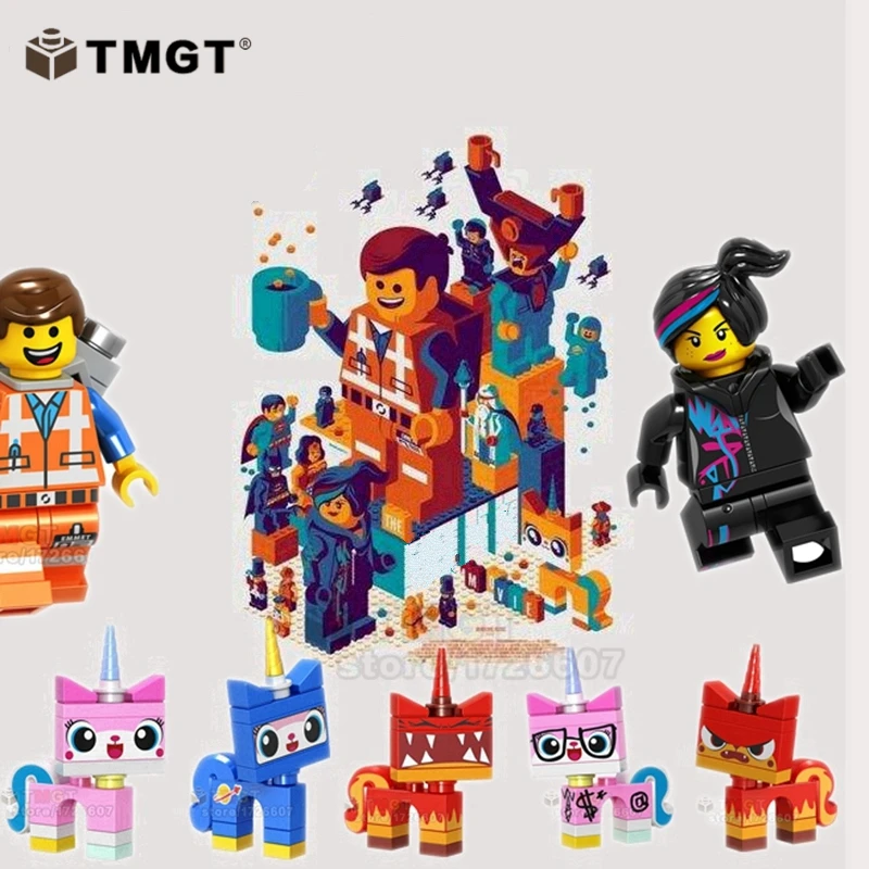 Один movie2 Emmet Bad cop Rex tempo unikitty Lucy Zebe Robo Swat сборные Кирпичи Строительные блоки игрушки для детей Подарки