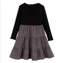 Платья для больших девочек; коллекция года; зимние плотные платья в клетку; модное повседневное детское платье; Одежда для девочек-подростков