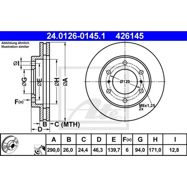 Диск тормозной передний Mitsubishi Pajero 3.2GDi 00 ATE 24.0126- | Автомобили и - Цена: 