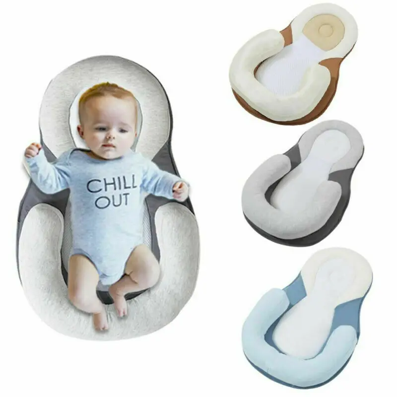 

0-12M Newborn Infant Baby Sleep Positioners Breathable Prevent Flat Head Sleep Nest Pod Anti Roll Adjustable Pillow Cushion
