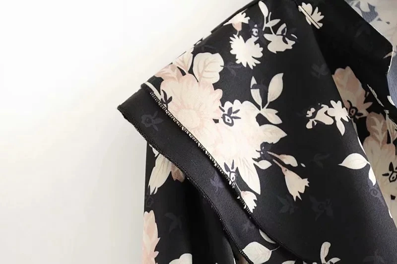 Увядшие в английском стиле элегантные цветочные печати оборками blusas mujer de moda кимоно блузка женские топы и блузки размера плюс
