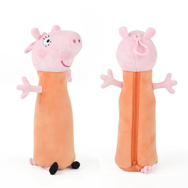 30 см пенал Peppa Pig плюшевые куклы Peppa брелок для ключей Пол Джордж творческая большая емкость боковая открытая молния карандаш сумка школьный подарок