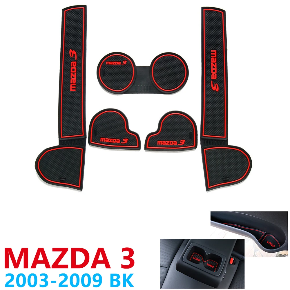

Anti-Slip Rubber Cup Cushion Door Groove Mat for Mazda 3 BK MPS 2003~2009 2004 2006 2008 Accessories Car Stickers mat for phone