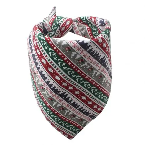 Christmas White S Adjustable Christmas Pet Dog Bandana Santa Snowman Tree Bibs Saliva Towel Scarf Neckerchief Christmas supplies - Цвет: Christmas White S