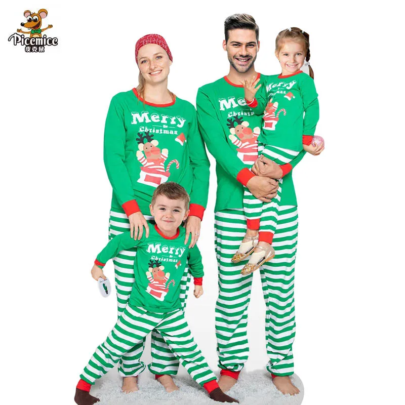 Family Matching Outfits Pajama Merry-Christmas Fatehr Son Women Child