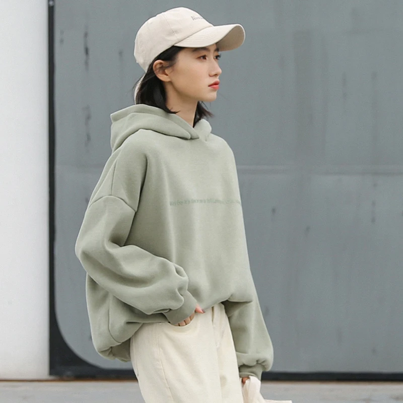

2019 Autumn Winter Basic Hoodies Sweatshirts Women Long sleeve Loose Pullovers hoodies Ladies Sweatshirts