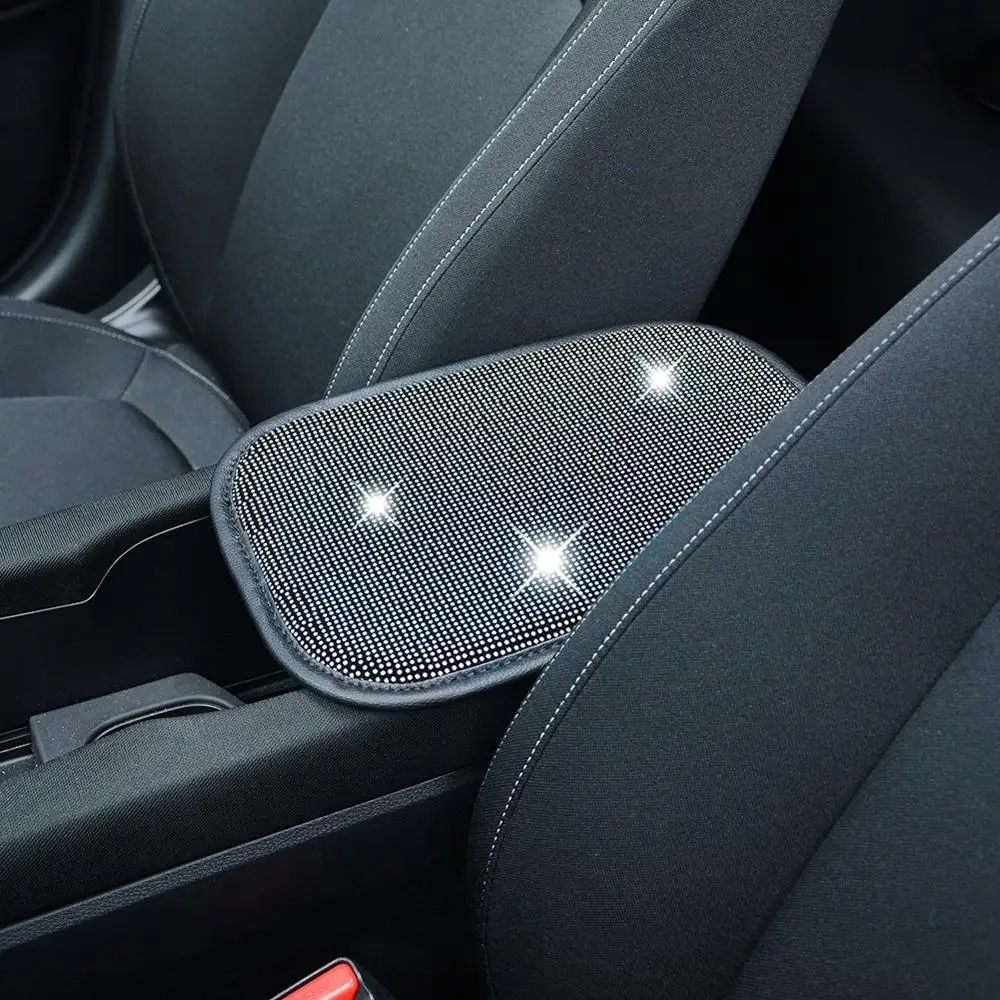 QINU Bling Bling Car Center Console Cover Auto Armrest Console Cushion PU Leather Luster Crystal Arm Rest Padding Protective Case Diamond Car Decor Accessories for Women PU Leather QINU Bling Bling Car Center Console Cover Auto Armrest Console Cushion PU Leather Luster Crystal Arm Rest Padding Protective Case Diamond Car Decor Accessories for Women PU Leather