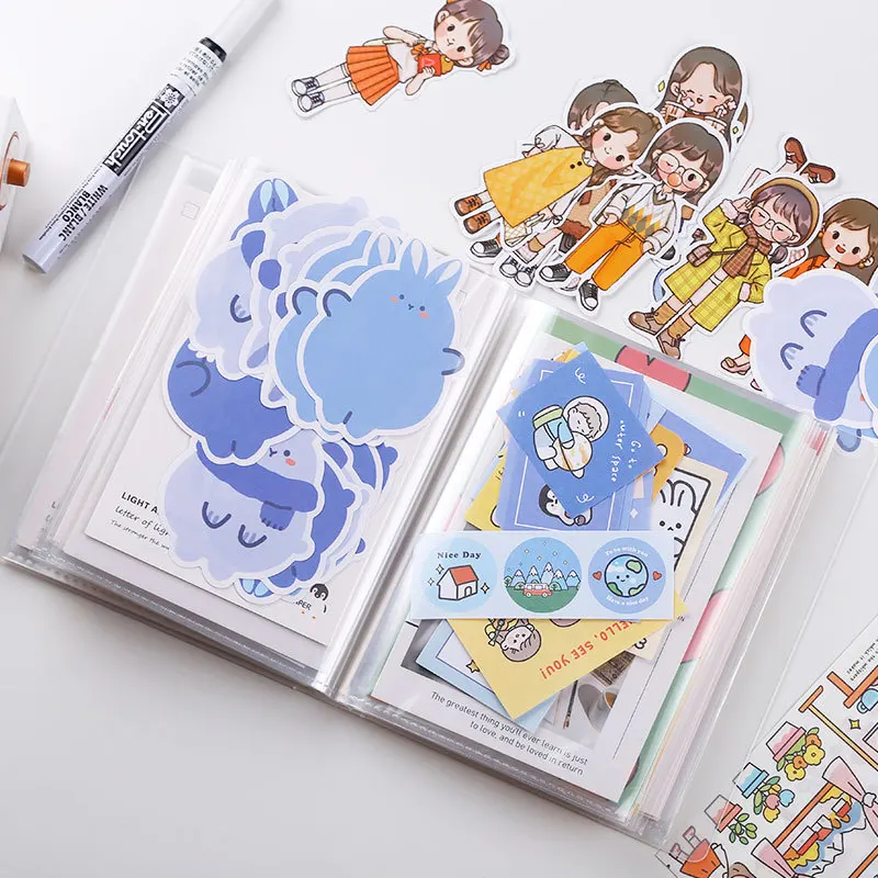 40 Sheets A6 Pocket Book Large Capacity Organizer Memo Card Bills Ticket Stickers Bag Holder Stationery School Office Supplies stationery organizer,document organizer,stationery storage box