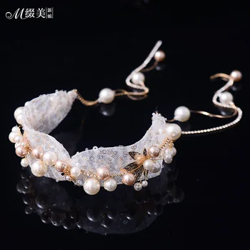 

2020 New Bridal Headwear Korean-Style Heavy Pearl Immortal Simple headbands Wedding hair Ornament
