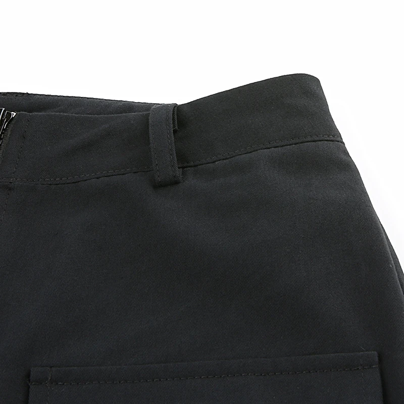 Waatfaak на молнии хлопковые черные женские брюки-карго высокие Капри по талии брюки с карманами Harajuku корейские брюки женские хип-хоп