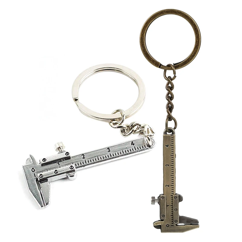 

Metal Mini Vernier Caliper Style Key Chain Key Ring Car Styling Decoration Keychain Pendant Universal For BMW Toyota Mazda