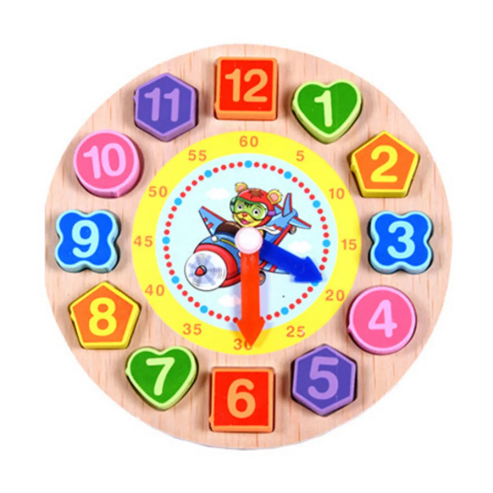 Деревянные игрушки Красочные 12 чисел часы игры Цифровой Геометрии познавательный, на поиск соответствия часы игрушки Детские Дети Ранние обучающие игрушки, пазлы - Цвет: As Shown