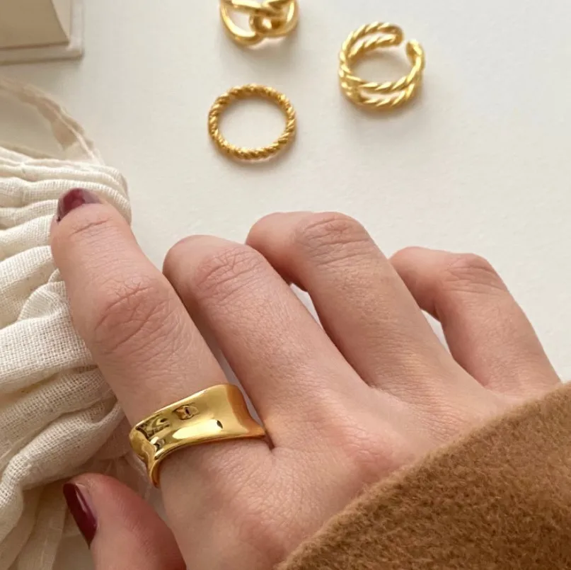 Silver Irregular Ring Statement Minimalist Ring