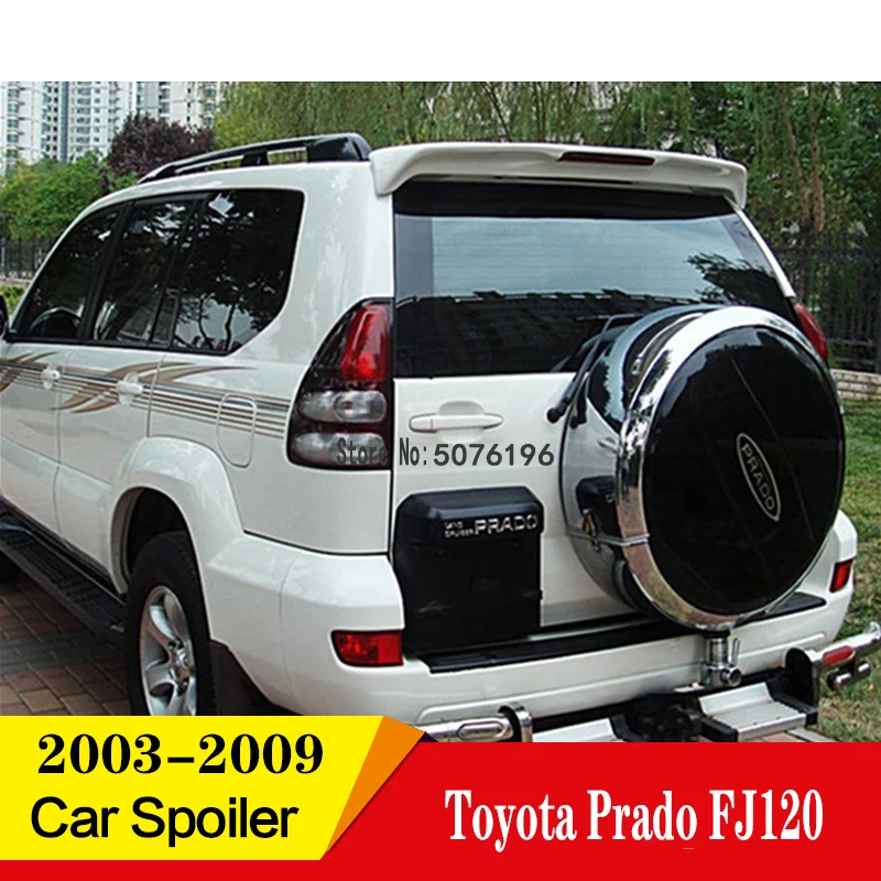Для Prado FJ120 2700 Спойлер ABS Материал заднее крыло праймер цвет для Toyota Prado FJ120 4000 спойлер 2003-2009