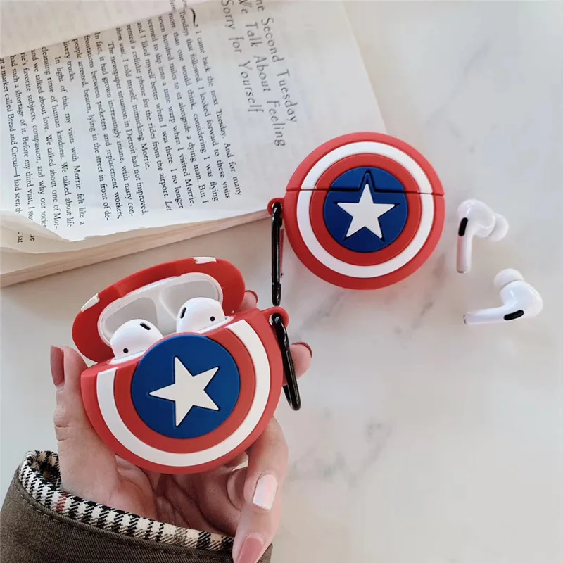 Для AirPods Pro Чехол 3D Капитан Америка мультфильм мягкий силиконовый беспроводной чехол для наушников s для Apple Airpod 3 чехол милый чехол Funda