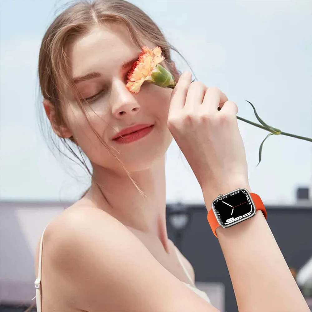 Silicone Strap Watch Compatible Apple Watch Band 45mm 44mm 41mm for bracelet iWatch 40mm 38mm correa apple watch series 7 6 5 SE Silicone Strap Watch Compatible Apple Watch Band 45mm 44mm 41mm for bracelet iWatch 40mm 38mm correa apple watch series 7 6 5 SE