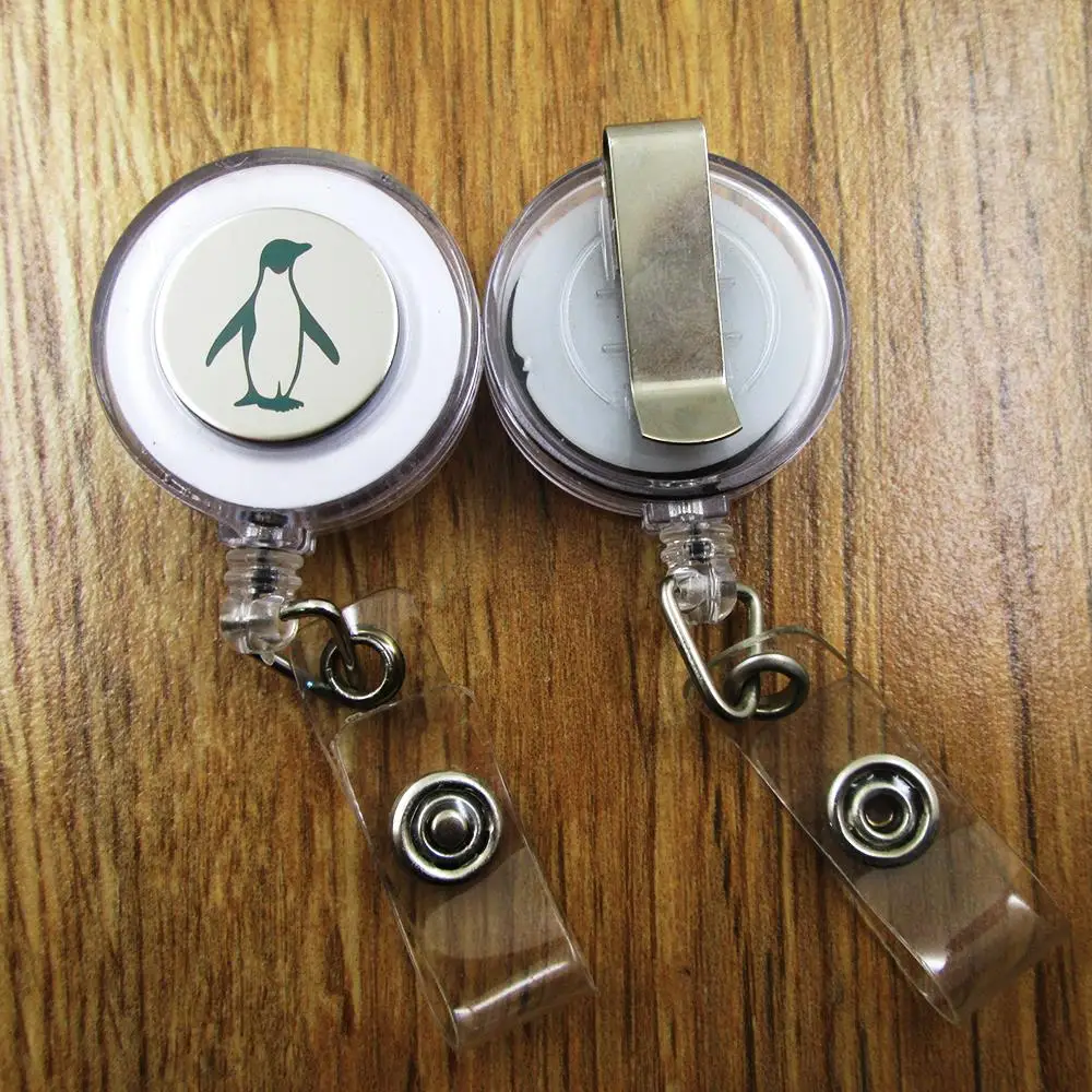 Penguin ID Badge Reel gift for him/her friend family retractable recoil id  badge holder work fun - AliExpress