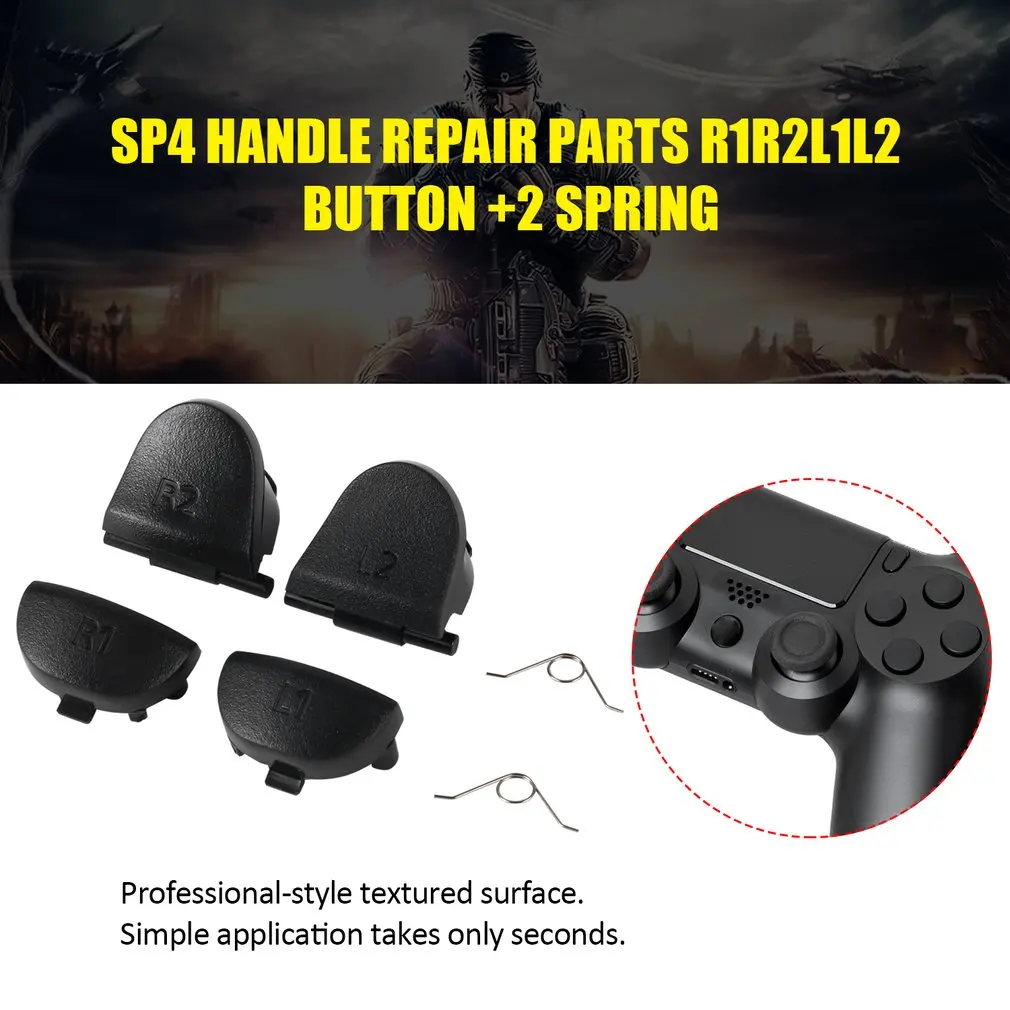 Черные кнопки замены R1 L1 R2 L2 триггеры для Dualshock 4 для контроллера PS4