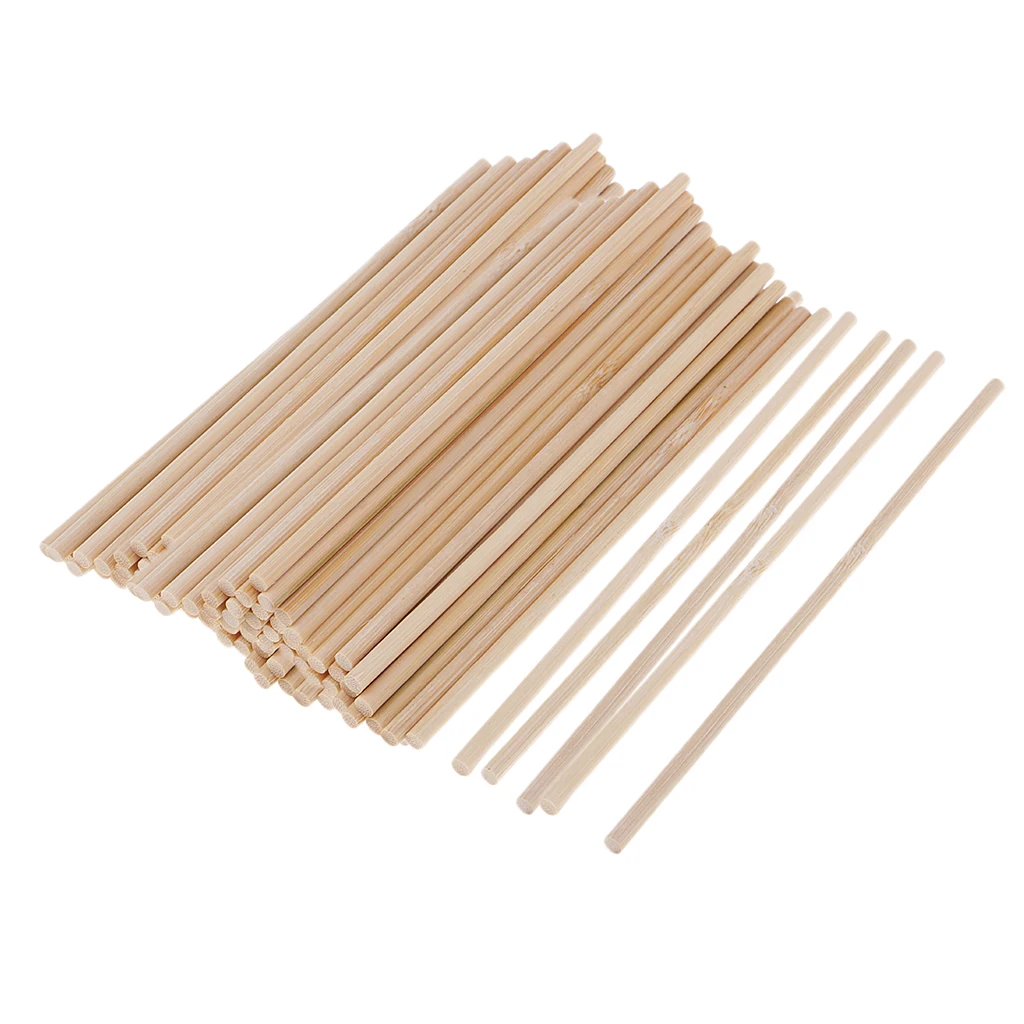 100 Pack 4mm Balsa Wood Round Rod Plastic Rod Diy Architectural Model Material