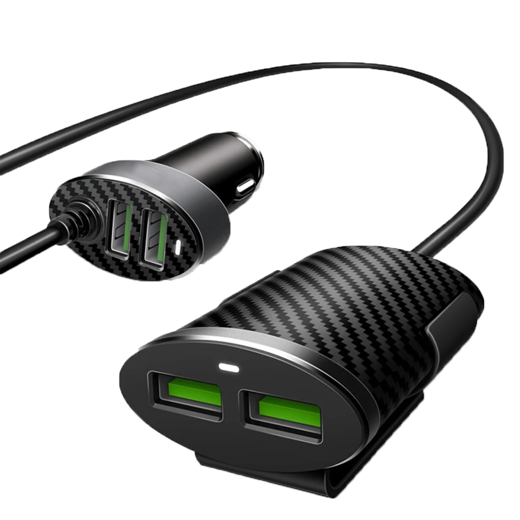Автомобильный 4 порта USB источник питания 5.1A зарядное устройство для мобильного телефона планшета черная Пряжка зарядный удлинитель