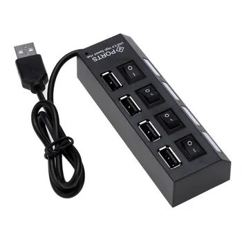

Newest Plug and Play Slim & Light High Speed 4 Ports USB 2.0 Interface External Multi Expansion Hub with ON / OFF Switch