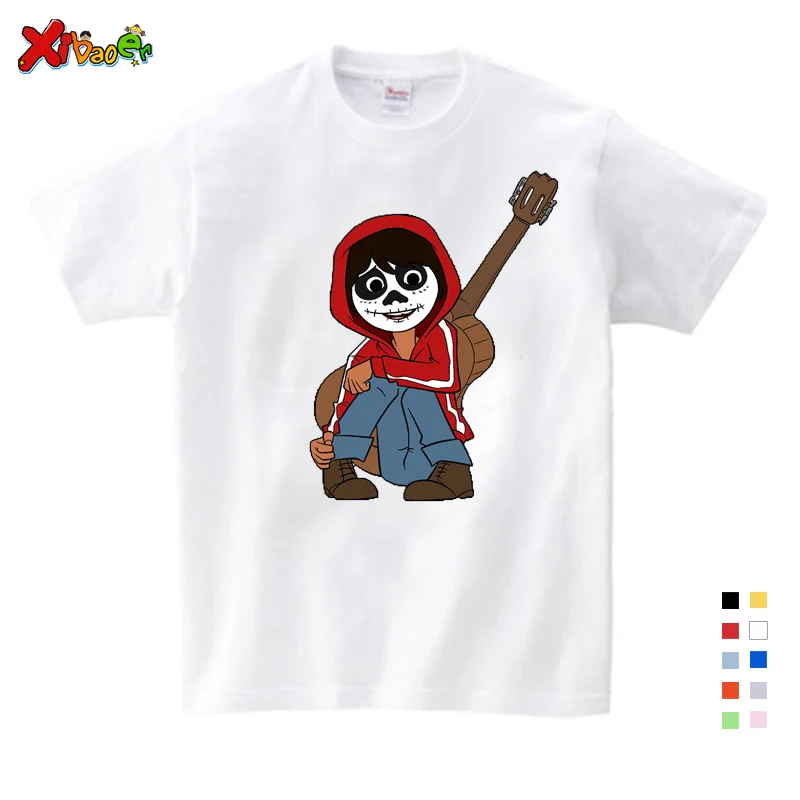 Г. Летняя тонкая футболка с рисунком «фильм Pixar COCO» топы, одежда с короткими рукавами Повседневные спортивные топы, футболки, подарки для детей на день рождения