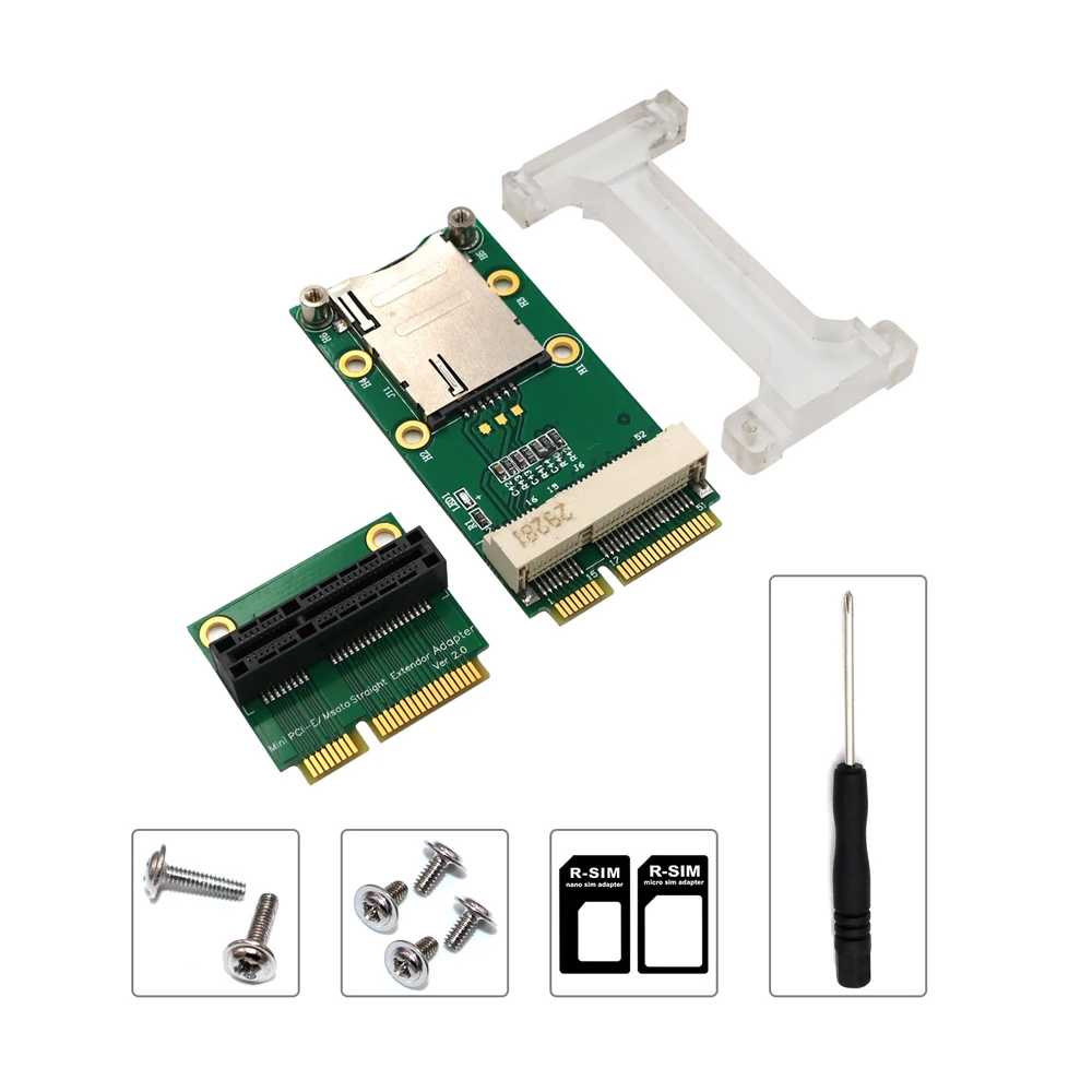 Сетевая карта Mini PCIE сетевой адаптер Riser Card Вертикальное Крепление для 3g 4G WWAN LTE gps сетевой модуль Слот для sim-карты для рабочего стола