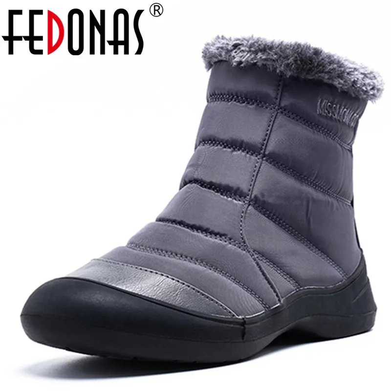 

FEDONAS Popular Platform Boots Autumn Winter Warm Women Zipper Ankle Boots Vintage Down Snow Boots Office Casual Shoes Woman