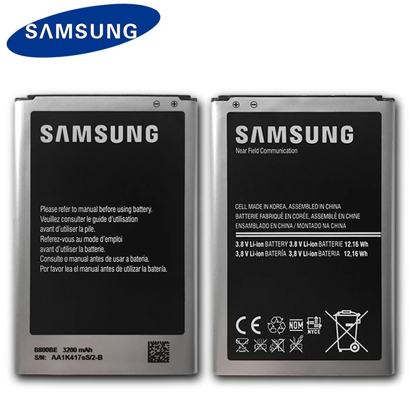 Original Samsung Battery B800BE For Galaxy Note 3 N900 N9006 N9005 N9000 N900A N900T N900P 3200mAh With NFC Mobile Phone Battery