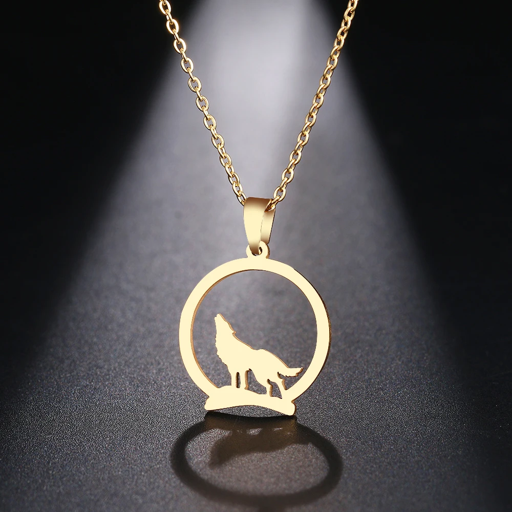 Wolf Stainless Steel Necklace