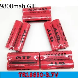 New 18650 battery GTF 18650 Battery li-ion Battery 3.7V 9800mAh Rechargeable Battery for flashlight battery(Red)