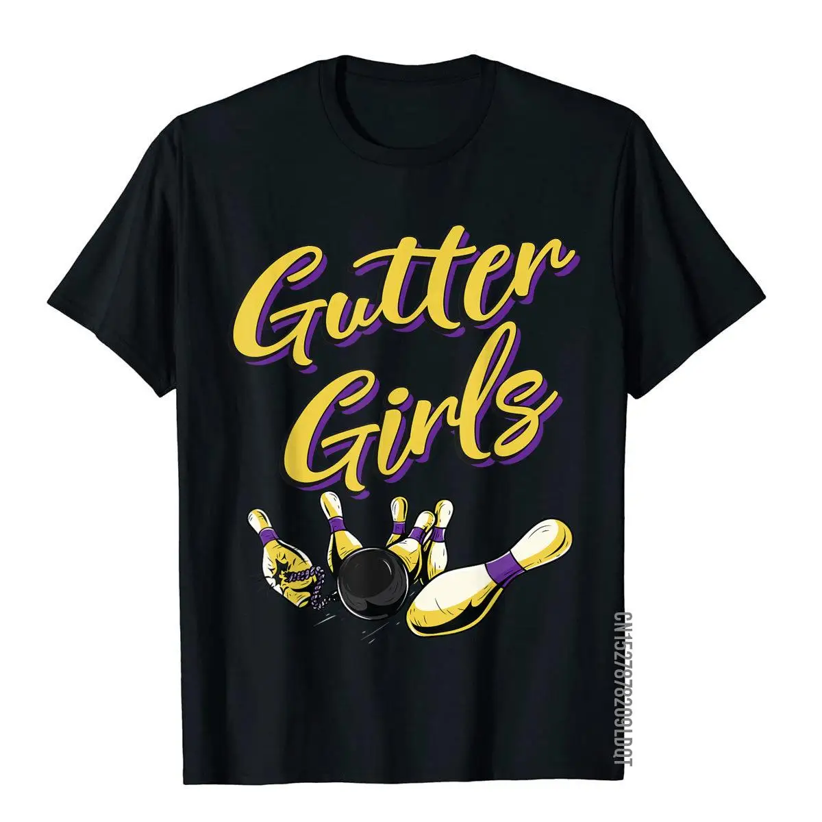 Gutter Girls Funny Women Girls Bowling Team Name T-shirt__B8234black