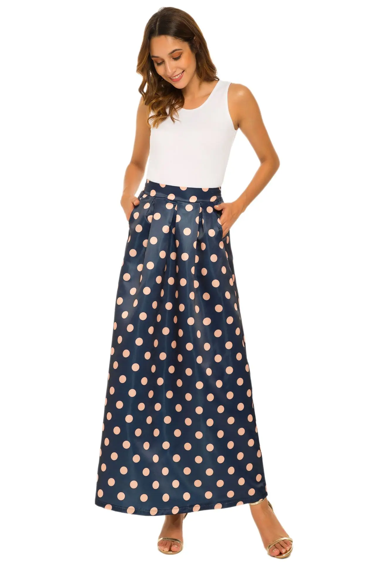 Летняя новая стильная юбка женское платье Европа и Америка Amazon Ebay винтажная юбка с принтом