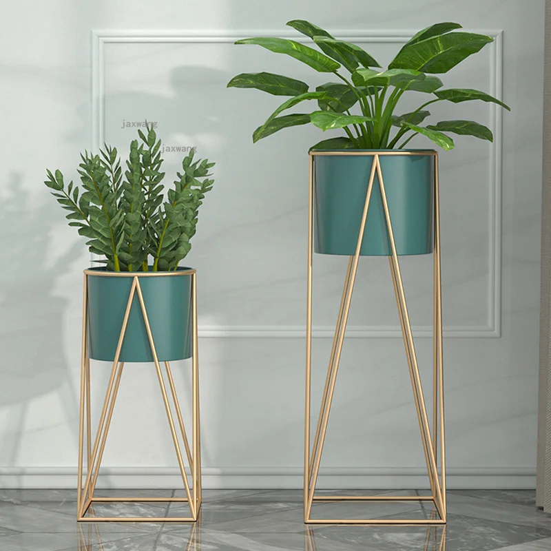 Nordic Wrought Iron Living Room Storage Holders Bedroom Furniture Flower Shelf Modern Minimalist Balcony Dormitory Flower Stand