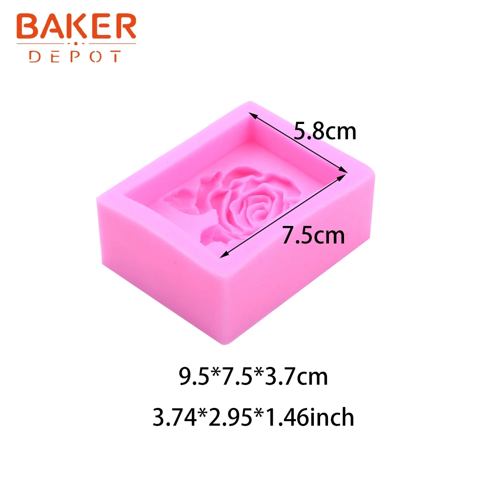 BAKER DEPOT 3D силиконовая форма для помадки Роза Мыло Свеча гипсовая форма для изготовления мыла вручную художественные инструменты DIY глина ремесла форма для украшения торта