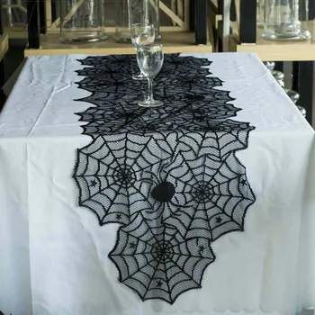 

46x183cm Halloween Decoration Cobweb Table Runner Ghost Spider DIY Web Mesh Table Decor Festival Table Decorations Supplies