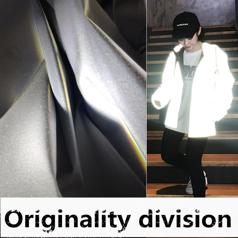 50*140 см/шт светящаяся высокопрочная светоотражающая ткань с яркой серебряной флэш-дизайнерской тканью