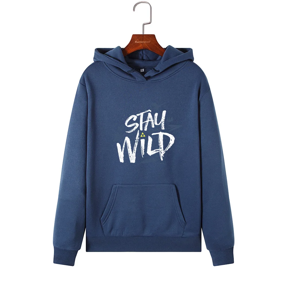 navy blue SINGRAIN для женщин негабаритных с буквенным принтом толстовки Толстовка с капюшоном Осень Зима Polerones Harajuku уличная одежда оставайтесь дикими Hoddies - Цвет: navy blue
