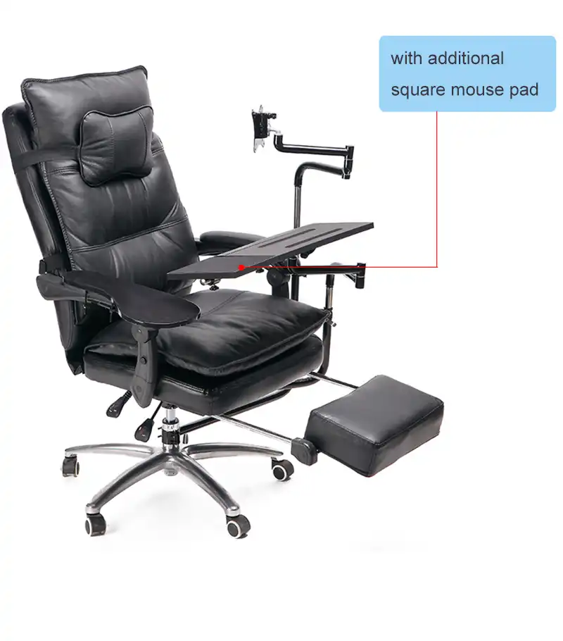 OK910 Full Motion Reclining Chair + Monitor Keyboard Holder +Chair Arm