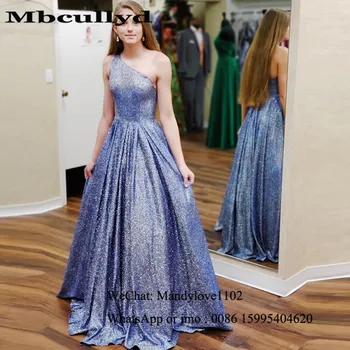 

Mbcullyd One Shoulder Turkish Prom Dress 2020 Chraming Sequined Formal Evening Desses Luxury vestidos de fiesta de noche